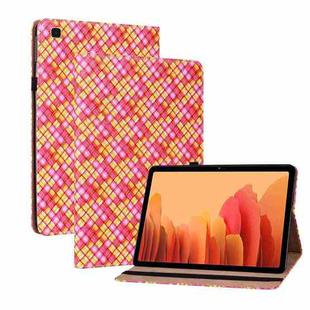 For Samsung Galaxy Tab A7 10.4 2020 Color Weave Smart Leather Tablet Case(Rose Red)