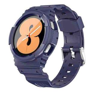 For Samsung Galaxy Watch4 44mm Carbon Fiber Sport Silicone Integrated Watch Band(Midnight Blue)