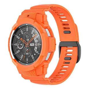 For Samsung Galaxy Watch4 Classic 46mm Carbon Fiber Sport Silicone Integrated Watch Band(Orange)