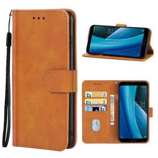 Leather Phone Case For Sharp Aquos Sense 3 Plus(Brown)