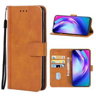 Leather Phone Case For Tecno Pouvoir 4 Pro(Brown)