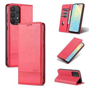 For Samsung Galaxy A33 5G AZNS Magnetic Calf Texture Horizontal Flip Leather Phone Case(Red)