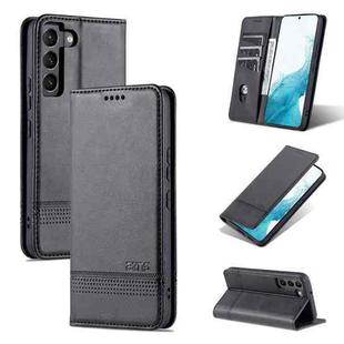 For Samsung Galaxy S22 AZNS Magnetic Calf Texture Horizontal Flip Leather Phone Case(Black)