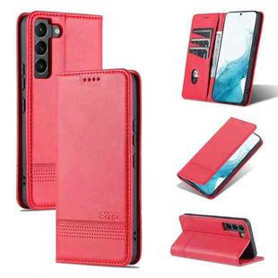 For Samsung Galaxy S22+ AZNS Magnetic Calf Texture Horizontal Flip Leather Phone Case(Red)