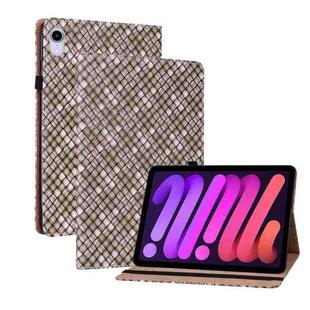 For iPad mini 6 Color Weave Smart Leather Tablet Case(Brown)