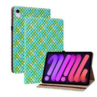 For iPad mini 6 Color Weave Smart Leather Tablet Case(Green)