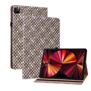 Color Weave Smart Leather Tablet Case For iPad Pro 11 2021 / 2020 / 2018 / Air 2020 10.9 (Brown)