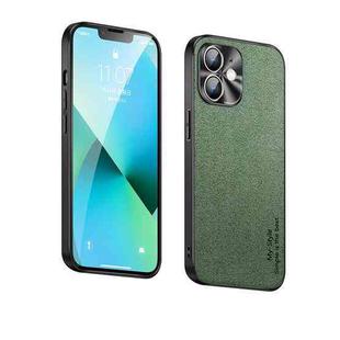 Suede Leather Phone Case For iPhone 12(Matcha Green)