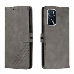 For OPPO A55 5G / A56 5G Cow Texture Leather Phone Case(Grey)