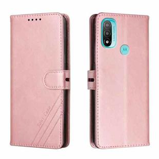 For Motorola Moto E20 Cow Texture Leather Phone Case(Rose Gold)