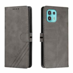 For Motorola Edge 20 Lite Cow Texture Leather Phone Case(Grey)