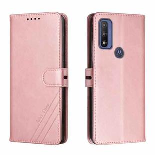 For Motorola Moto G Pure Cow Texture Leather Phone Case(Rose Gold)