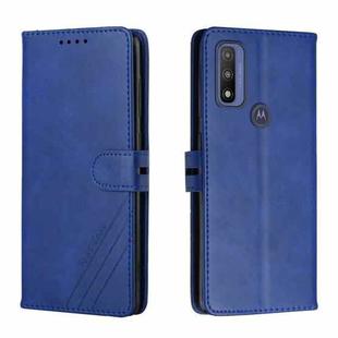 For Motorola Moto G Pure Cow Texture Leather Phone Case(Blue)