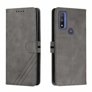 For Motorola Moto G Pure Cow Texture Leather Phone Case(Grey)