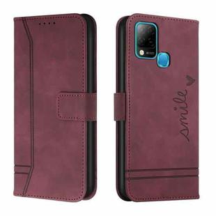 For Infinix Hot 10s Retro Skin Feel TPU + PU Leather Phone Case(Wine Red)