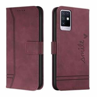 For Infinix Note 10 Retro Skin Feel TPU + PU Leather Phone Case(Wine Red)