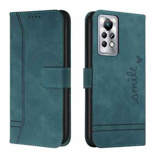 For Infinix Note 11 Pro Retro Skin Feel TPU + PU Leather Phone Case(Dark Green)