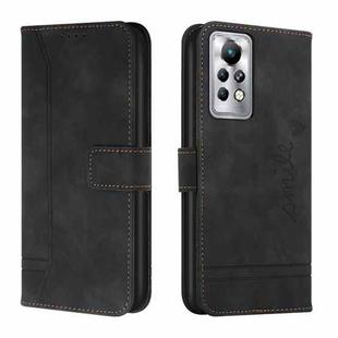 For Infinix Note 11 Pro Retro Skin Feel TPU + PU Leather Phone Case(Black)