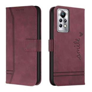 For Infinix Note 11 Pro Retro Skin Feel TPU + PU Leather Phone Case(Wine Red)