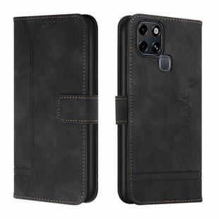 For Infinix Smart 6 Retro Skin Feel TPU + PU Leather Phone Case(Black)