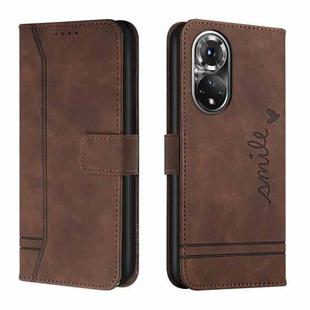 For Honor 50 Retro Skin Feel TPU + PU Leather Phone Case(Coffee)