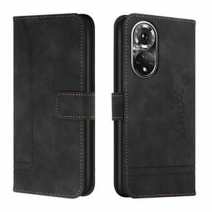 For Honor 50 Pro Retro Skin Feel TPU + PU Leather Phone Case(Black)