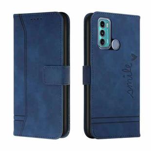 For Motorola Moto G31 / G41 Rear Fingerprint Retro Skin Feel TPU + PU Leather Phone Case(Blue)