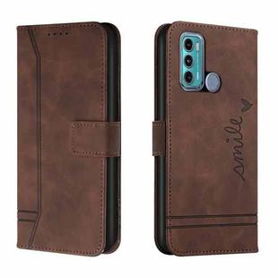 For Motorola Moto G31 / G41 Rear Fingerprint Retro Skin Feel TPU + PU Leather Phone Case(Coffee)