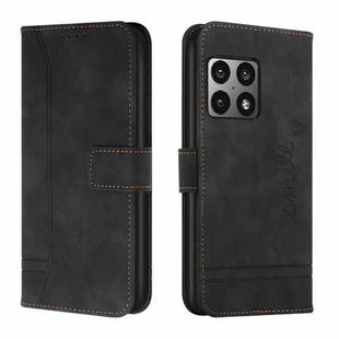 For OnePlus 10 Pro 5G Retro Skin Feel TPU + PU Leather Phone Case(Black)