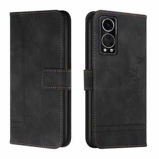 For ZTE Axon 30 Retro Skin Feel TPU + PU Leather Phone Case(Black)
