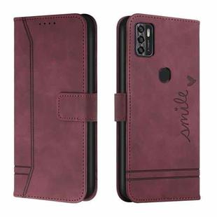 For ZTE Blade A7s 2020 Retro Skin Feel TPU + PU Leather Phone Case(Wine Red)