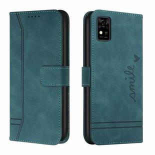 For ZTE Blade A31 Retro Skin Feel TPU + PU Leather Phone Case(Dark Green)