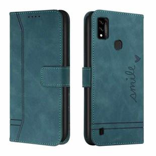 For ZTE Blade A51 Retro Skin Feel TPU + PU Leather Phone Case(Dark Green)