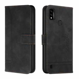 For ZTE Blade A51 Retro Skin Feel TPU + PU Leather Phone Case(Black)