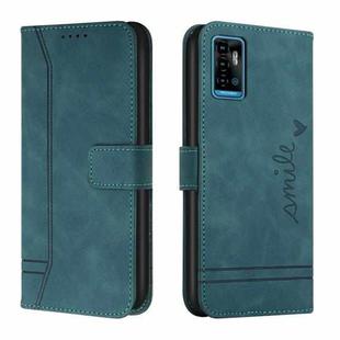 For ZTE Blade A71 Retro Skin Feel TPU + PU Leather Phone Case(Dark Green)