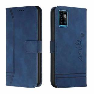 For ZTE Blade A71 Retro Skin Feel TPU + PU Leather Phone Case(Blue)