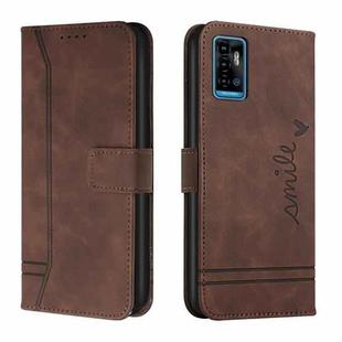 For ZTE Blade A71 Retro Skin Feel TPU + PU Leather Phone Case(Coffee)