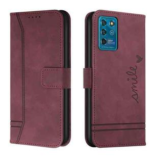 For ZTE Blade V30 Vita Retro Skin Feel TPU + PU Leather Phone Case(Wine Red)