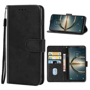 Leather Phone Case For TCL 30 V 5G(Black)