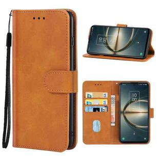 Leather Phone Case For TCL 30 V 5G(Brown)