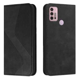 For Motorola Moto G Power 2022 Skin Feel Magnetic S-type Leather Phone Case(Black)