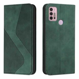 For Motorola Moto G31 / G41 Skin Feel Magnetic S-type Leather Phone Case(Green)