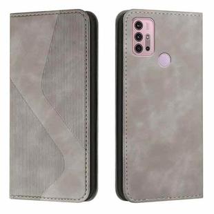 For Motorola Moto G31 / G41 Skin Feel Magnetic S-type Leather Phone Case(Grey)