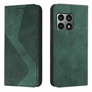 For OnePlus 10 Pro Skin Feel Magnetic S-type Leather Phone Case(Green)