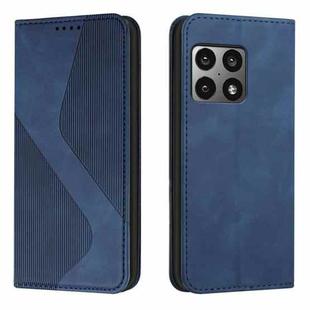 For OnePlus 10 Pro Skin Feel Magnetic S-type Leather Phone Case(Blue)