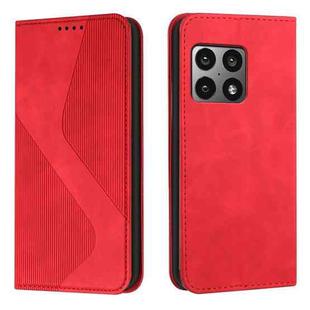For OnePlus 10 Pro Skin Feel Magnetic S-type Leather Phone Case(Red)