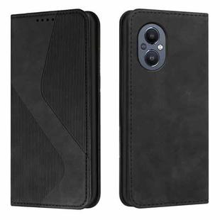 For OnePlus Nord 20 5G Skin Feel Magnetic S-type Leather Phone Case(Black)