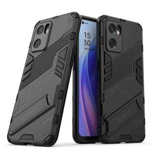 For OPPO Reno7 SE 5G Punk Armor 2 in 1 PC + TPU Shockproof Phone Case with Invisible Holder(Black)