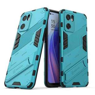 For OPPO Reno7 SE 5G Punk Armor 2 in 1 PC + TPU Shockproof Phone Case with Invisible Holder(Blue)