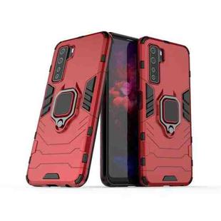 For Huawei nova7 SE PC + TPU Shockproof Protective Phone Case with Magnetic Ring Holder(Red)